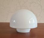 te koop witte ronde glazen plafondlamp, retro vintage, Ophalen of Verzenden, Gebruikt, Glas, Retro vintage