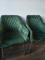 Velvet groene eettafelstoelen, Huis en Inrichting, Stoelen, Ophalen, Zo goed als nieuw