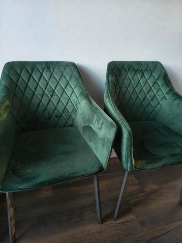 Velvet groene eettafelstoelen beschikbaar voor biedingen