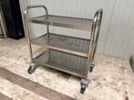 2 stuks RVS serveerwagen / transportwagen 3-lagen op wielen, 100 liter of meer, Ophalen, Gebruikt, Transportkar