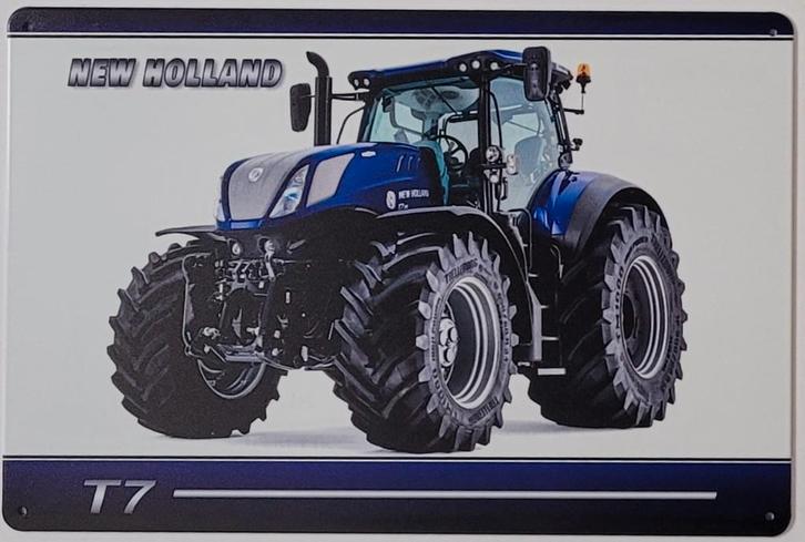 New Holland T7 tractor reclamebord van metaal wandbord deco, Verzamelen, Merken en Reclamevoorwerpen, Nieuw, Reclamebord, Ophalen of Verzenden