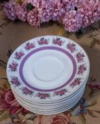 Set van 8 brocante schoteltjes, roze roosjes, Antiek en Kunst, Curiosa en Brocante, Ophalen of Verzenden