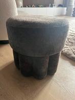 Donker bruine poef zgan, Ophalen of Verzenden, Zo goed als nieuw, Rond, Minder dan 50 cm