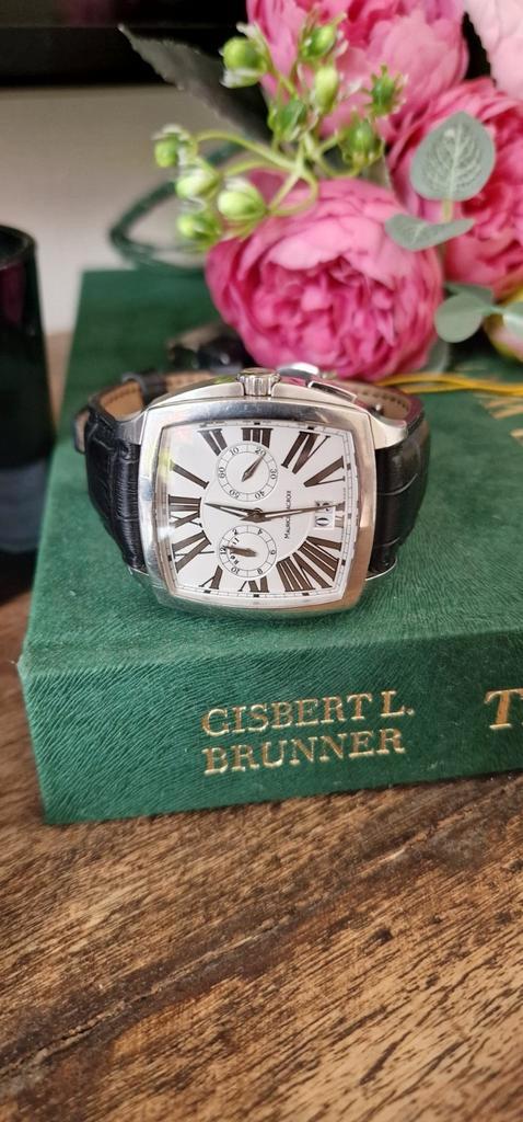 Maurice Lacroix Miros Coussin, Sieraden, Tassen en Uiterlijk, Horloges | Heren, Gebruikt, Overige merken, Leer, Ophalen of Verzenden
