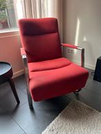 Rode Fauteuil met Metalen Frame draai, Huis en Inrichting, Fauteuils, Ophalen, Gebruikt, 75 tot 100 cm, Metaal