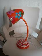 Vintage oranje Lamp met bloemen., Vintage, Ophalen of Verzenden, Zo goed als nieuw, Metaal