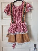 Bruine met rood geruite Dirndl Tirol Oktoberfeest mt 36/38, Ophalen of Verzenden, Zo goed als nieuw, Maat 36 (S), Overige thema's