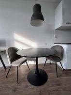 Ronde Eettafel met 2 stoelen, Huis en Inrichting, Ophalen, 100 tot 150 cm, Rond, Tot twee personen