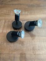 Set van 3 zwarte spotlampen, Gebruikt, Minder dan 30 watt, Halogeen (gloei)lamp, Overige fittingen