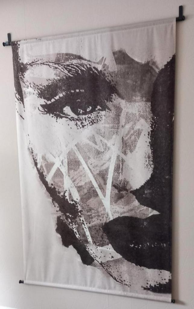 Wandkleed 120x170 - Abstract Gezicht, Huis en Inrichting, Woonaccessoires | Overige, Zo goed als nieuw, Ophalen of Verzenden