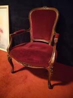 rode fluwelen Louis XV converteerbare stoel frans antiek, Antiek en Kunst, Antiek | Meubels | Stoelen en Banken, Ophalen