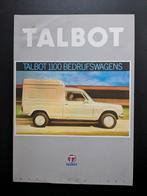 Brochure TALBOT 1100 Bedrijfswagens 1981, Ophalen of Verzenden, Gelezen, Overige merken