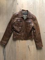 Vintage Lederen Dames Jas, Kleding | Dames, Ophalen of Verzenden, Gedragen, Maat 36 (S), Bruin