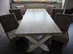 Eettafel 6 stoelen salontafel, Ophalen, Gebruikt, 6 tot 8 stoelen