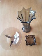 Vintage gerookt glas: schaal, asbak, vaas, Antiek en Kunst, Antiek | Glas en Kristal, Ophalen of Verzenden