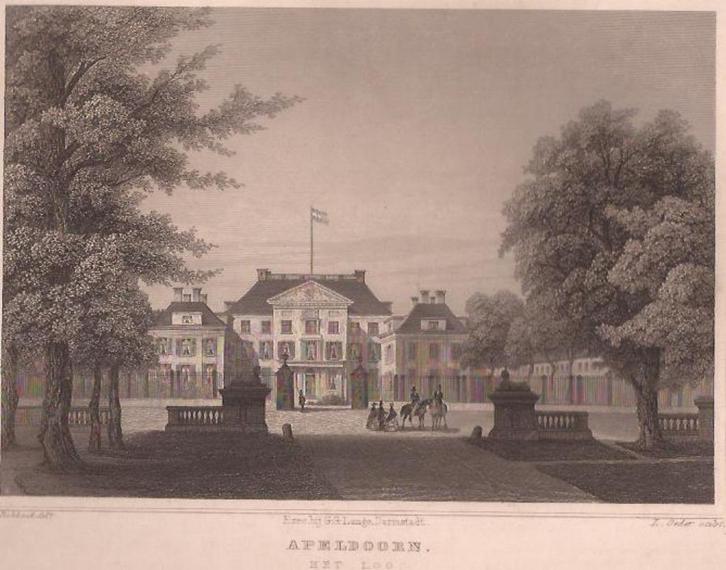 Apeldoorn. Het Loo. Ca. 1860 Terwen, Antiek en Kunst, Kunst | Etsen en Gravures, Ophalen of Verzenden