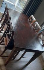 Massief houten eetkamertafel, Huis en Inrichting, Ophalen, Gebruikt, Koloniaal, 50 tot 100 cm