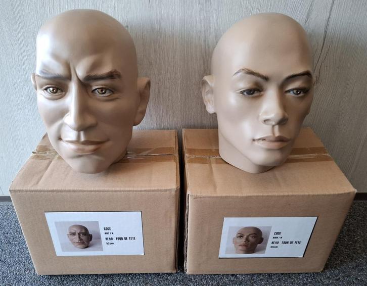 2 Aziatische hoofden voor hoofddeksels en poppen (Nieuw), Verzamelen, Militaria | Tweede Wereldoorlog, Landmacht, Kleding of Schoenen