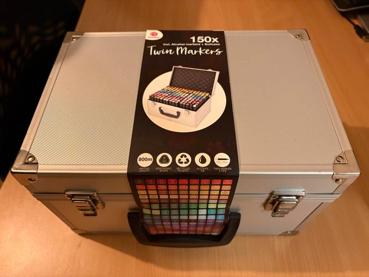 Decotime Twin Markers 150x incl. koffer - Nieuw, Hobby en Vrije tijd, Tekenen, Nieuw, Potlood of Stift, Ophalen