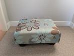 Blauw, blauwgroen, bruine voetenbank footstool bloemen, Ophalen, Minder dan 50 cm, Gebruikt, Minder dan 50 cm