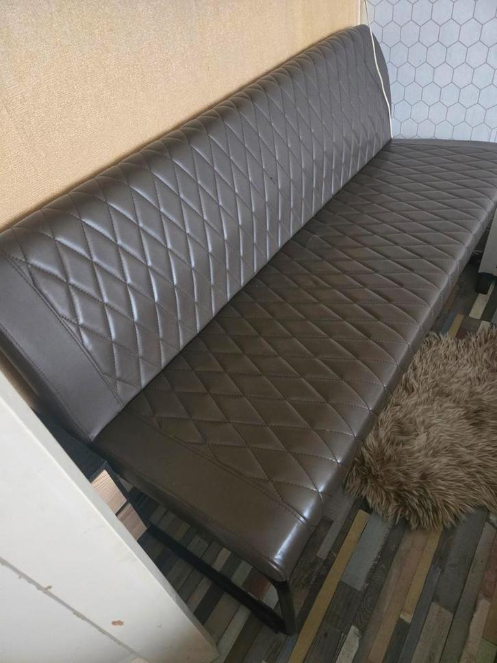 Eettafelbank met lederen bekleding, Huis en Inrichting, Banken | Bankstellen