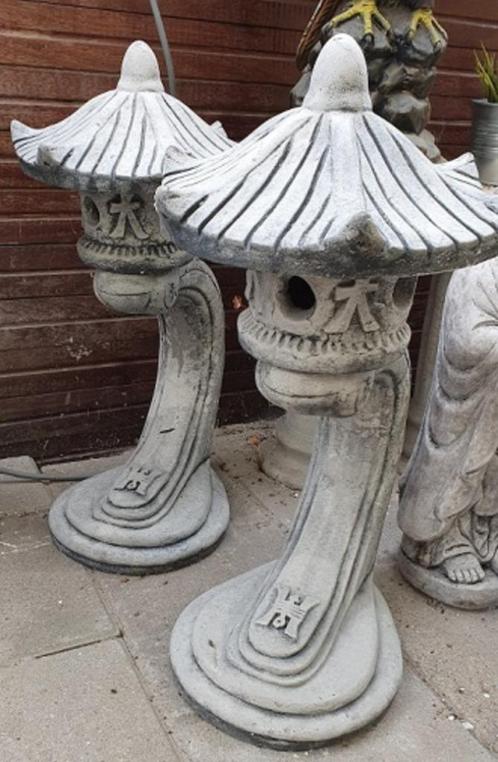 Japanse Lantaarn Sierlijk 70 cm, Tuin en Terras, Tuinbeelden, Nieuw, Overige typen, Beton, Ophalen