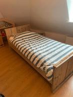 Stoer één-persoons steigerhouten bed., Ophalen, Gebruikt, 90 cm, Eenpersoons