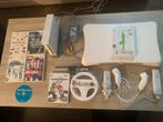 Witte Wii met 7 spellen, 2 controllers+nunchucks, Spelcomputers en Games, Spelcomputers | Nintendo Wii, Met 2 controllers, Met games