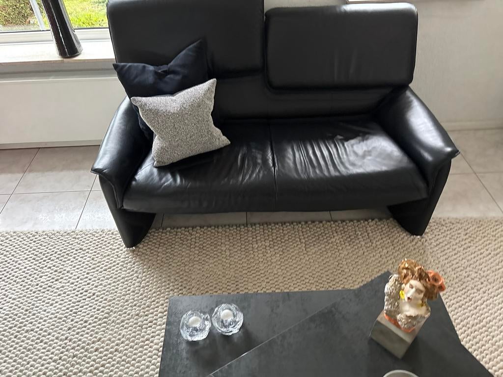 Twee en drie zitsbank leer., Ophalen, Gebruikt, Minder dan 75 cm, Leer