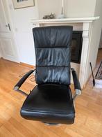 Zwart leren zit en lig stoel, Huis en Inrichting, Ophalen, Gebruikt, 75 tot 100 cm, Metaal