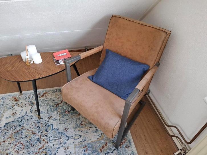 fauteuils bruin 2x, Huis en Inrichting, Fauteuils, Gebruikt, Leer, 50 tot 75 cm, 75 tot 100 cm, Ophalen