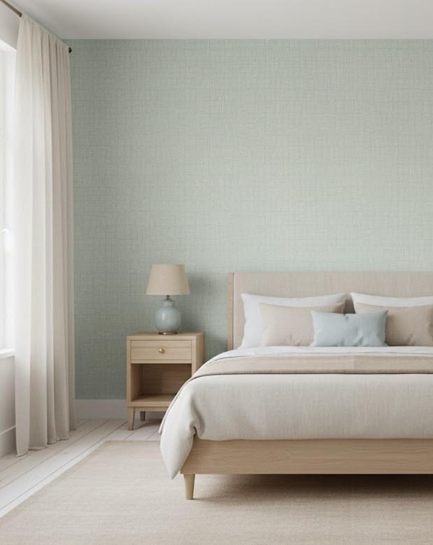 7136 vintage geweven behang in blauw grijs tinten swiet, Huis en Inrichting, Stoffering | Behang, Grijs, 75 m² of meer, Verzenden