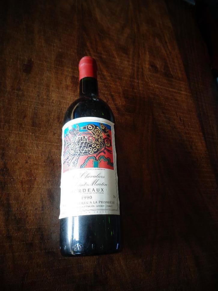 Fles rode wijn, Corneille sticker, uitgegeven door Renault, Verzamelen, Wijnen, Nieuw, Rode wijn, Frankrijk, Vol, Ophalen of Verzenden