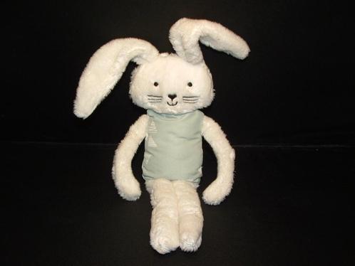 HEMA KONIJN PLUCHE WIT MET GLADDE GLANZENDE STOF LICHTGROEN, Kinderen en Baby's, Speelgoed | Knuffels en Pluche, Nieuw, Konijn