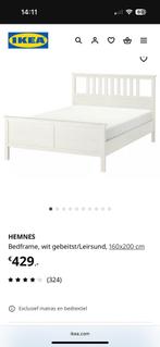 Gedemontwerd IKEA Hemnes bed 160x200, Huis en Inrichting, Slaapkamer | Bedden, Ophalen, Gebruikt, Wit, Tweepersoons