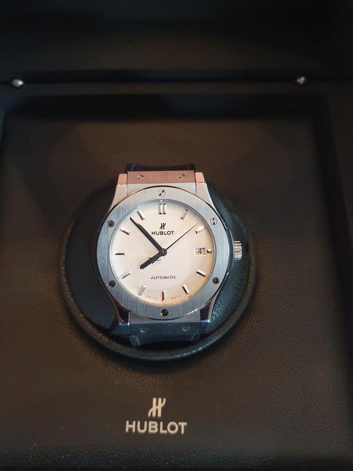 Te koop: Hublot Classic Fusion Opalin Titanium 45 mm, Sieraden, Tassen en Uiterlijk, Horloges | Heren, Ophalen of Verzenden