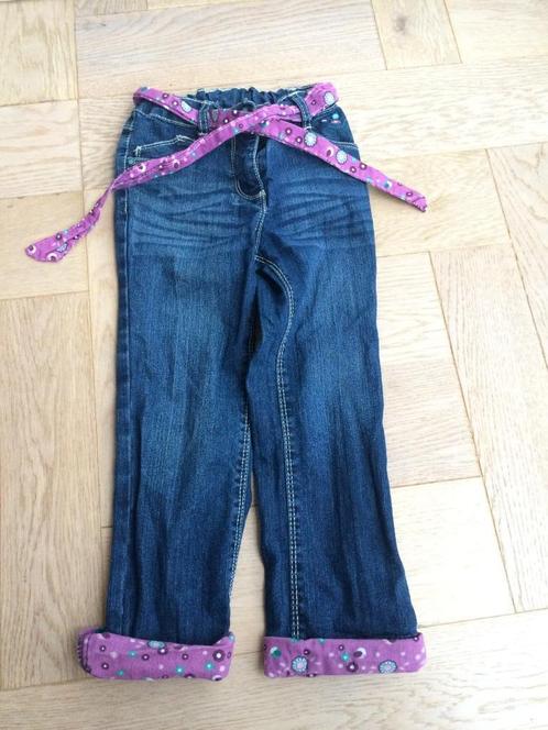 ZGAN spijkerbroek met paarse accenten maat 110, Kinderen en Baby's, Kinderkleding | Maat 110, Zo goed als nieuw, Meisje, Broek