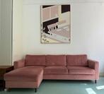 Roze bank met chaises longues, Ophalen, 125 tot 150 cm, Hip roze, Driepersoons