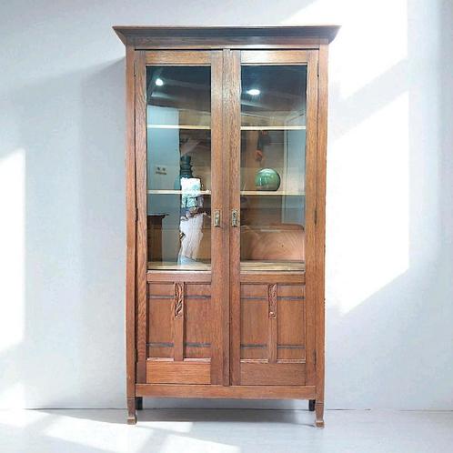 Antieke kast boekenkast servieskast art deco, Antiek en Kunst, Antiek | Meubels | Kasten, Ophalen