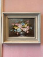 Bloemstilleven Olieverf Schilderij Gesigneerd, Antiek en Kunst, Kunst | Schilderijen | Klassiek, Ophalen of Verzenden