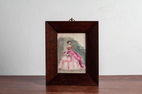 Victoriaans portret van een meisje, Antiek en Kunst, Kunst | Schilderijen | Klassiek, Ophalen of Verzenden