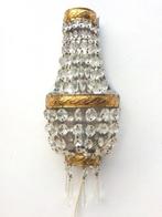 Vintage wandlamp met pendels * Hollywood Regency *, Verzenden, Zo goed als nieuw, Glas, Vintage
