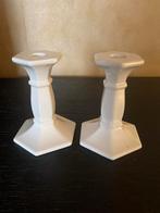 Set van 2 witte kandelaars, Huis en Inrichting, Woonaccessoires | Kandelaars en Kaarsen, Overige materialen, Wit, Ophalen of Verzenden