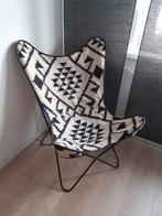Vlinderstoel met zwart-wit patroon, Gebruikt, Zwart, Bohemian, Ophalen of Verzenden