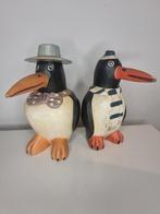 Zeldzaam 1940 houtsnijwerk pinguïns, Ophalen of Verzenden, Zo goed als nieuw, Hond of Kat, Beeldje of Figuurtje