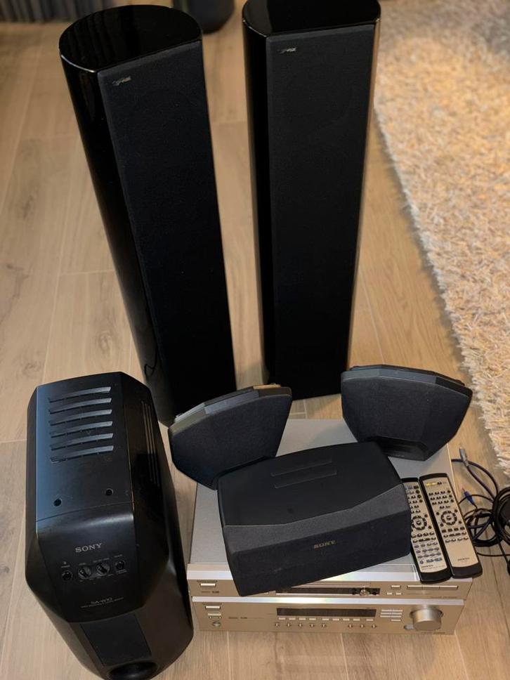 Onkyo TX-SR500E & DV-SP402E + speakers, Audio, Tv en Foto, Versterkers en Receivers, Gebruikt, 5.1, 60 tot 120 watt, Onkyo, Ophalen