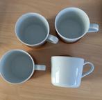 4 x witte mokken, Ophalen of Verzenden, Zo goed als nieuw, Effen, Kop(pen) en/of Schotel(s)