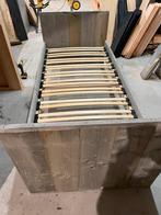 Nieuw bed gemaakt van steigerhout maatwerk incl lattenbodem, 90 cm, Eenpersoons, Steigerhout, Ophalen of Verzenden