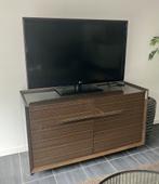 Dressoir TV meubel bruin nerf hoogglans bijpassend eettafel, Ophalen, 100 tot 150 cm, Zo goed als nieuw, Metaal