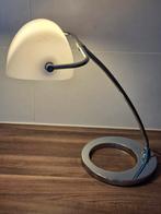 Moderne bureaulamp met glazen kap, Gebruikt, Ophalen of Verzenden, Glas, Modern
